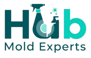 Hub Mold Experts logo offering mold removal, remediation, and water damage restoration services